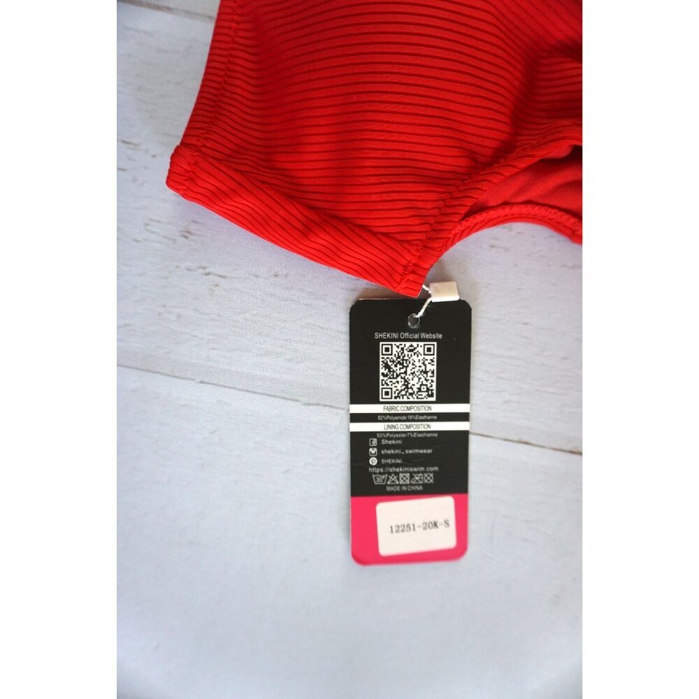 SHEKINI Women’s Hanging Front Drawstring Bikini Swimsuit Set - Size S, NWT - Picture 5 of 6